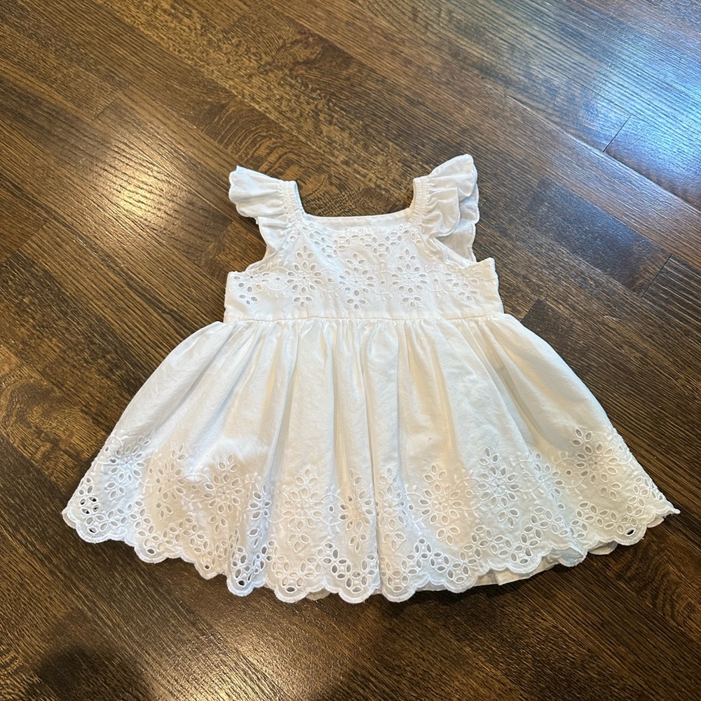 GAP White Eyelet Ruffle Dress